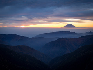 Mt.Fuji while sunrise