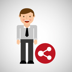 social media man concept share vector illustration eps 10