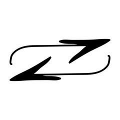 refresh or exchange scribble arrow icon image vector illustration design 