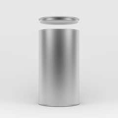 Metal Tin Can, Aluminum cylindrical box packaging, 3d rendering