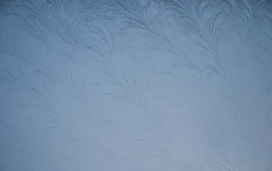 Frost patterns on the window
