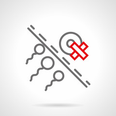 Infertility treatment gray line vector icon