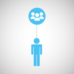 silhouette man group social network design vector illustration eps 10