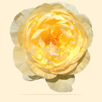 Low-Poly Yellow Rose Vector