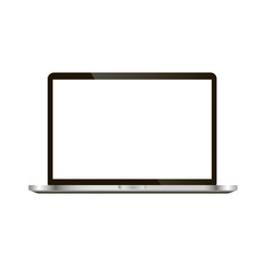 Realistic laptop vector illustration on white background