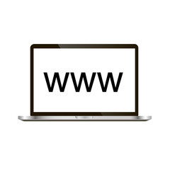 Realistic laptop vector illustration on white background