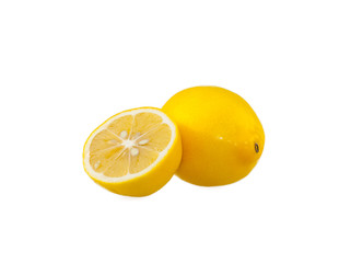 The lemon and half of lemon on white background, isolated
