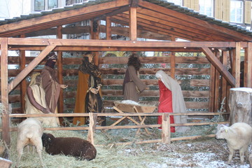 Weihnachtskrippe in Lebensgröße