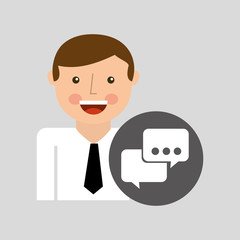 social media man bubble speech concept vector illustration eps 10