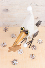 Winter funny bird