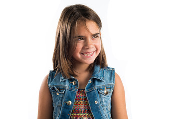 Obraz premium Happy little brunette girl