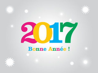 Nouvel An 2017 (message "bonne année") - Typographie - Flat design