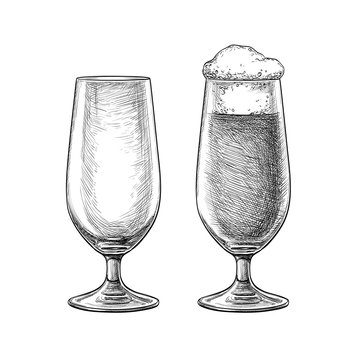 Beer glasses skatch