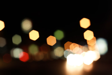 Fototapeta premium Bokeh colorful abstract defocused city on street