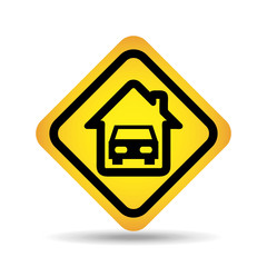 traffic sign concept icon car home vector illustration eps 10