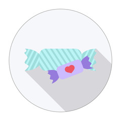Candy long shadow icon vector illustration.