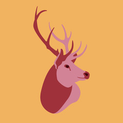 deer head vector illustration  style flat