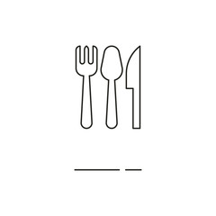 Vector illustration of thin line cutlery icon on white background