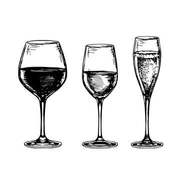 Set of wine glasses.