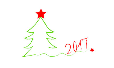 Christmas Tree Plane Drawing