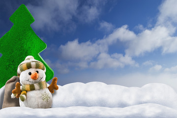 Snowman Greets Happy New year