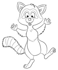 Fröhlicher Waschbär