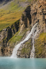 Fototapeta na wymiar waterfall in the Swiss mountains, canton of Valais, Switzerland