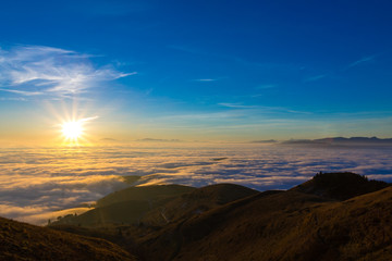 Carpet of clouds from mountain top