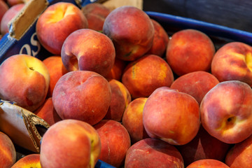 Fototapeta na wymiar peach group on the market