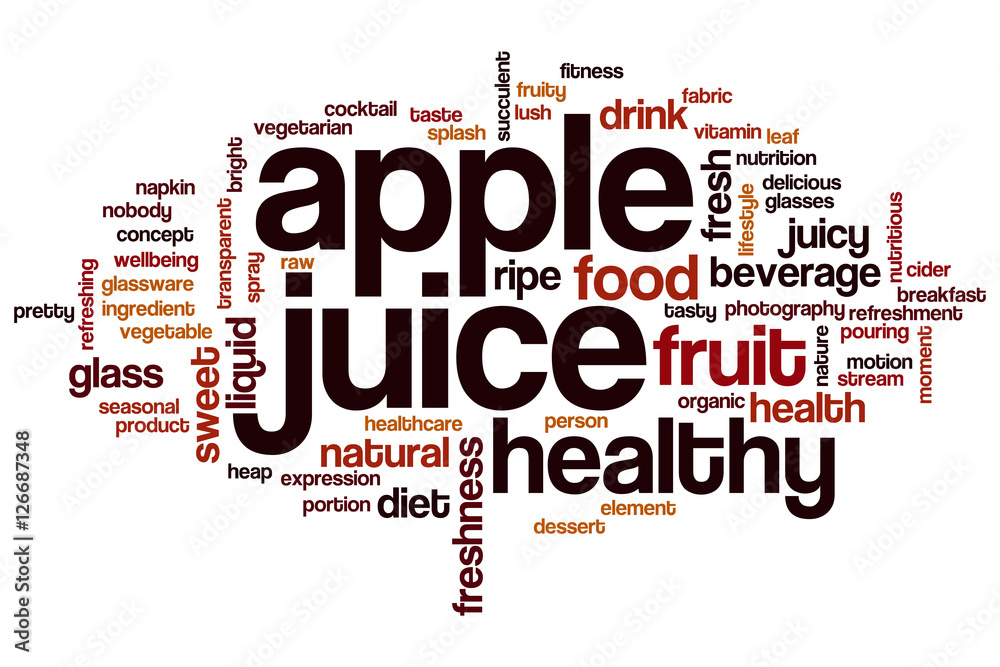 Poster Apple juice word cloud