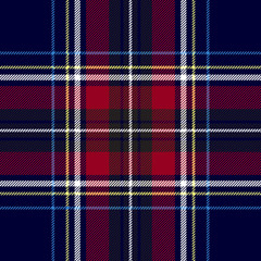 Blue red check plaid texture seamless pattern