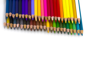 Color pencils isolated on white background