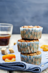 Greek yogurt oats dried apricots muffins