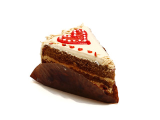 heart cake. white background