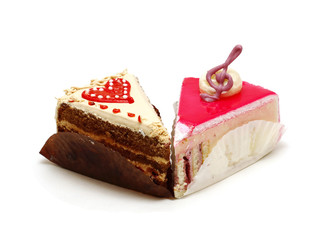 Cake heart and treble clef.  white background