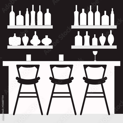"Black and white bar vector icon" Stock image and royalty-free vector ...