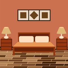 Design interior bedroom vector