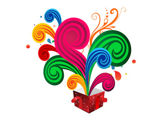 Abstract colorful floral with magic box