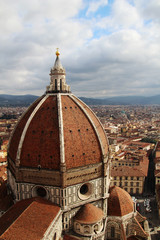 View of the cupola of Il Duomo Cathedral from Campanile tower, Florence
