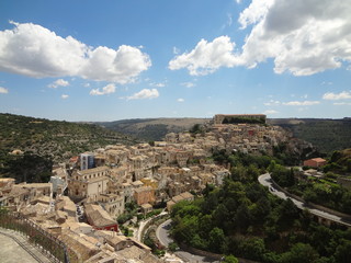 Fototapeta na wymiar The old town of Ragusa view