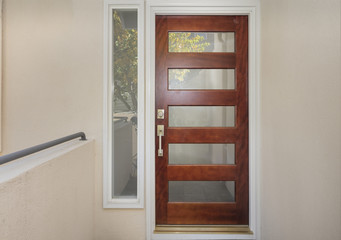 Modern Front door with glass and wood