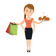 very busy person character vector illustration design