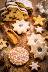 Christmas stollen with cookies