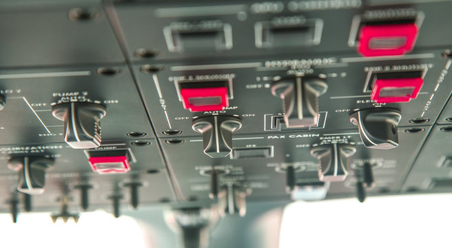 cocpit in an airplane