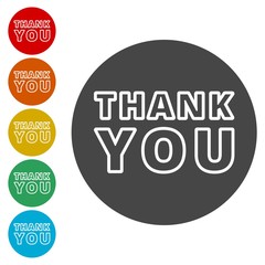 Thank you icons set 