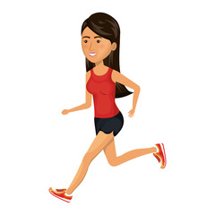 woman running character athlete vector illustration design