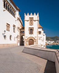 Fototapeta premium Maricel Palace at Sitges on southern Barcelona in Catalonia Province, Spain