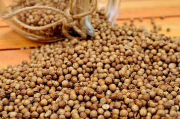 coriander seed on table