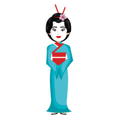 beautiful geisha japan character vector illustration design