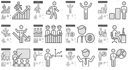 Business line icon set.
